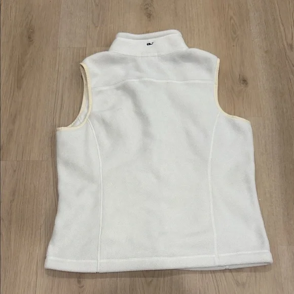 Vineyard Vines Small White Fleece Zip-Up Vest - Picture 5 of 7